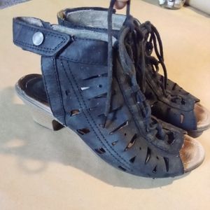 Black Lace Up Booties 6